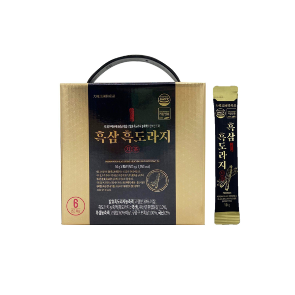 Hắc sâm hắc hoa chuông Stick Premium (10g x 50 stick) - Premium Korean black ginseng & black balloon flower extract