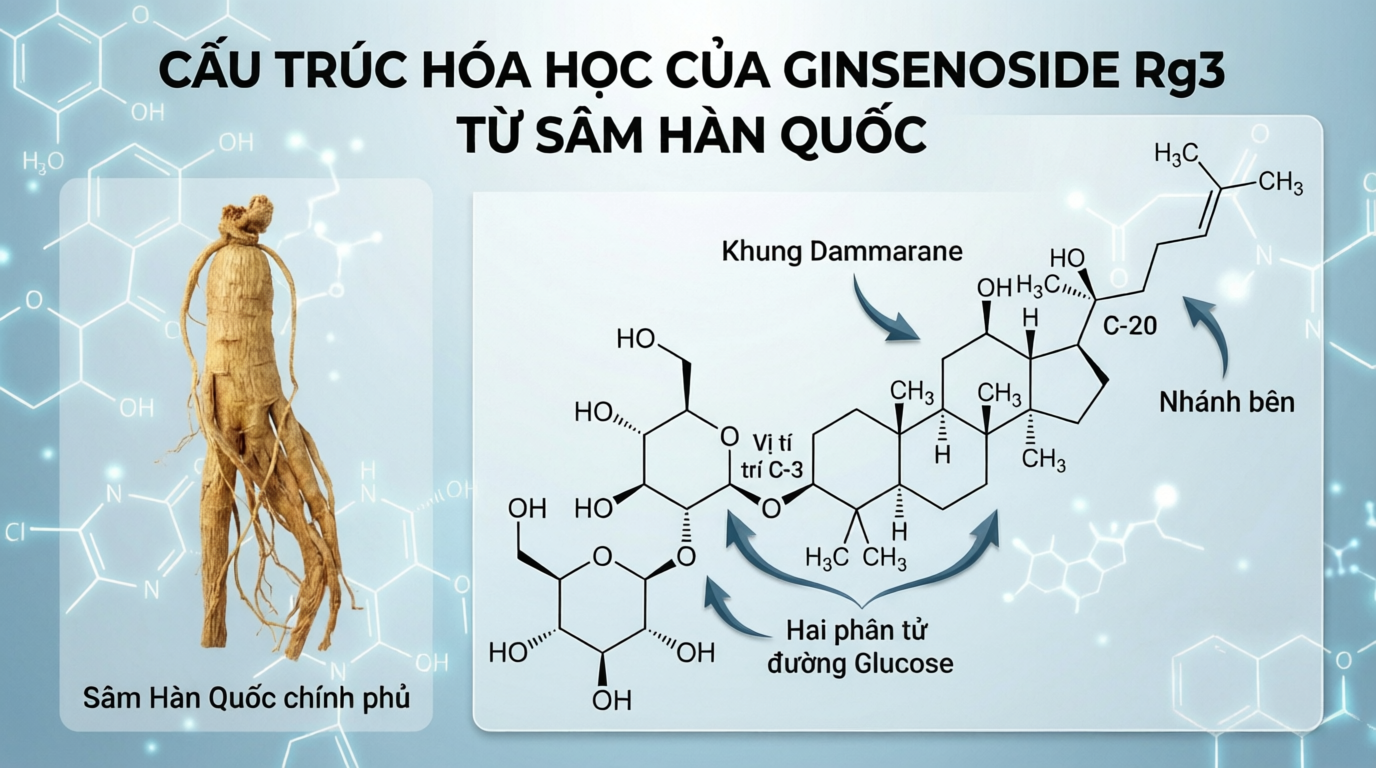 Cấu trúc phân tử của Ginsenoside Rg3
