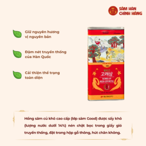 Hồng sâm củ khô HQ Good 600g - số 30 (38 củ) - Daedong
