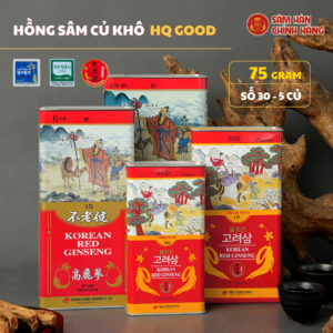 Hồng sâm củ khô HQ Good 75gr - số 30 (5 củ) Daedong