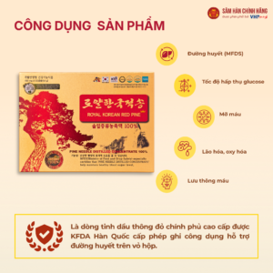 Nhân sâm triều tiên 26 Thông đỏ hoàng gia Hàn Quốc (Royal Korean Red Pine) 450mg*120viên/hộp