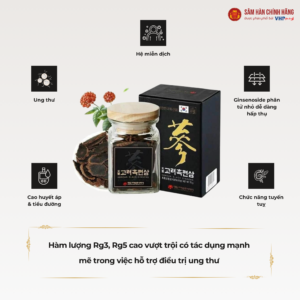 Nhân sâm triều tiên 52 Hắc sâm Hàn Quốc (Korean Black ginseng) Dạng lát 75g/hộp